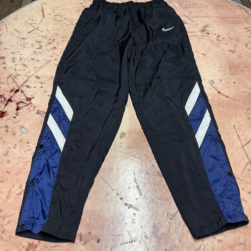 Vintage 90s Nike Track Pants Men’s Size Large Color Block Ankle Snap White Tag